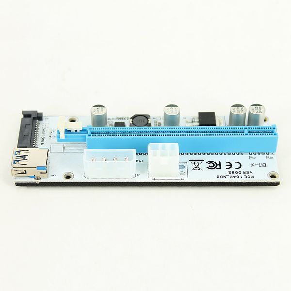 PCE164P-N06 ver. 008S райзер универсальный PCI-E 1х - PCIE 16x (1X 4x 8x) USB 3.0 питание 4 pin Molex 6 pin 5432 фото