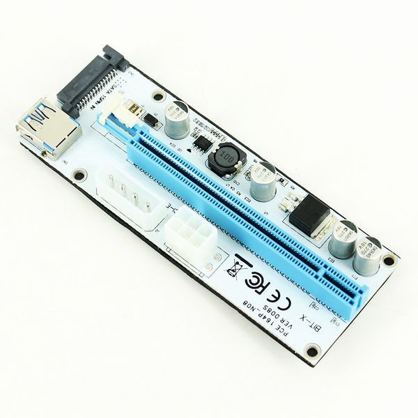 PCE164P-N06 ver. 008S райзер универсальный PCI-E 1х - PCIE 16x (1X 4x 8x) USB 3.0 питание 4 pin Molex 6 pin 5432 фото