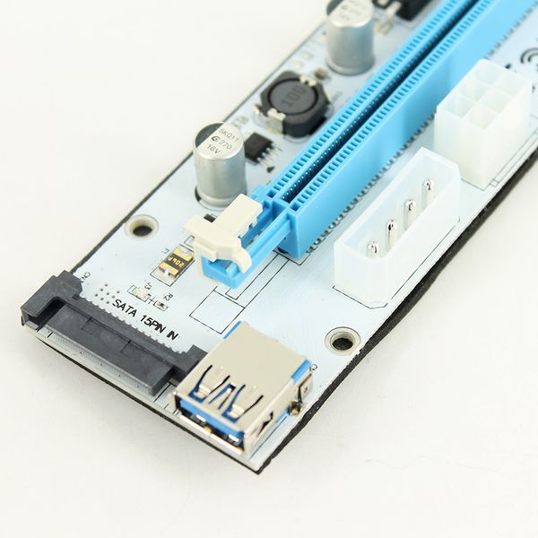 PCE164P-N06 ver. 008S райзер универсальный PCI-E 1х - PCIE 16x (1X 4x 8x) USB 3.0 питание 4 pin Molex 6 pin 5432 фото