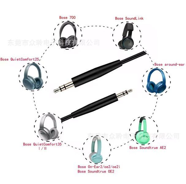 Кабель 3.5 тато 3 pin (stereo) &mdash; 2.5 тато 3 pin (stereo) &mdash; 1,2 м- JBL AKG BOSE QC25 QC35 SoundTruelink OE2OE2I Gaming Cable Audio Cord Extension 4638-2 фото