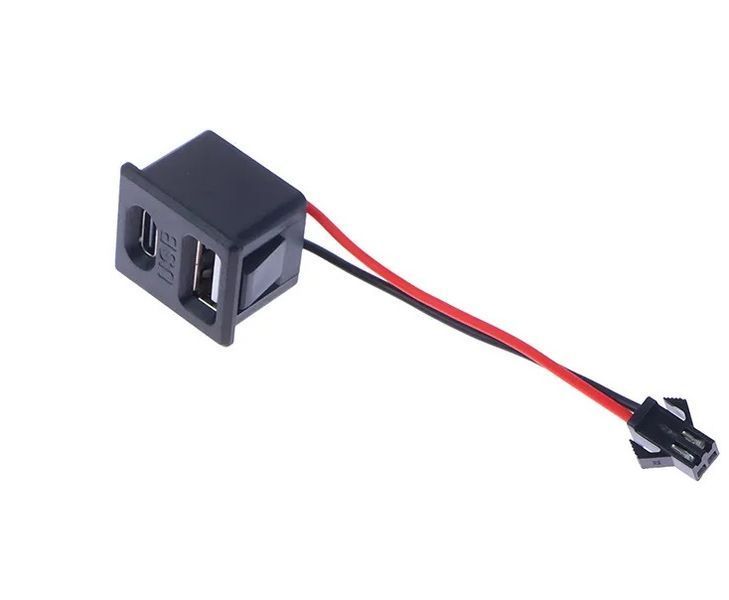 Сокет USB + USB Type-C 5V (2A) установлення в заглушку C-Plane подовжувач порту 7487 фото