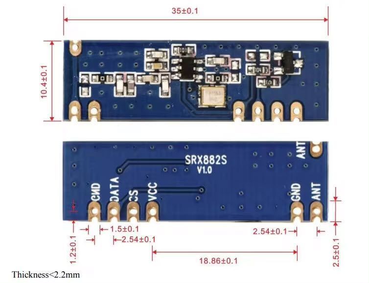 STX882S v2.0 433 Mhz приемник ASK Receiver RF радиочастотный с антеной 6216 фото