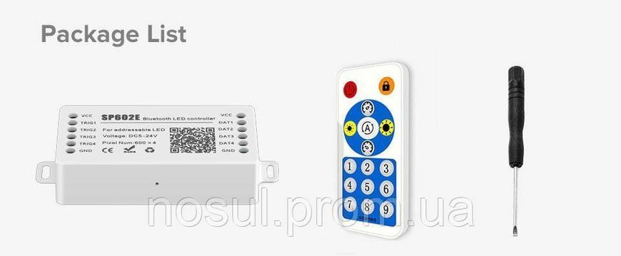 SP602E музичний контролер із пультом ДК для LED освітлення 4-канальний (для адресних стрічок і панелей WS2811, 6507 фото