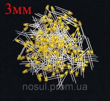 3 мм жовтий LED світлодіод 20mA 5192 фото