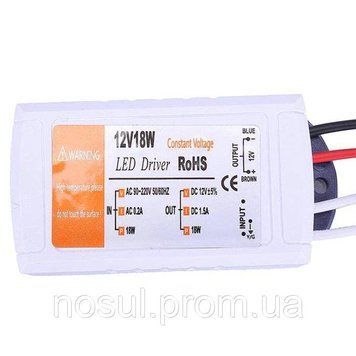 Блок питания БП для LED лент 220V - 12V 1.5A 18W 3852 фото