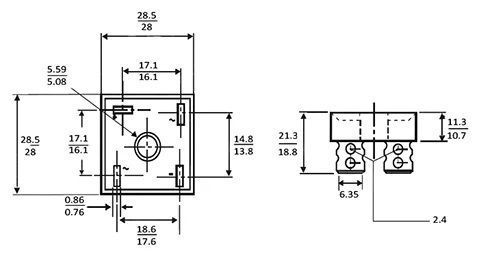 KBPC8010 (80A 1000V) міст діодний Diode Bridge Rectifier перетворювач змінного струму на постійний 7774-3 фото