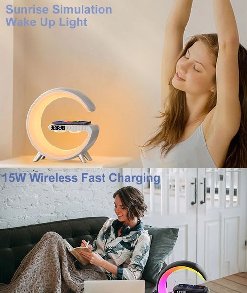 Багатофункціональна настільна лампа-нічник RGB 10 W HappyLight G-Smart Light Sound Machine з бездротово 7739 фото