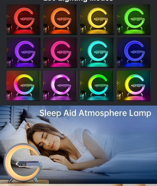 Багатофункціональна настільна лампа-нічник RGB 10 W HappyLight G-Smart Light Sound Machine з бездротово 7739 фото
