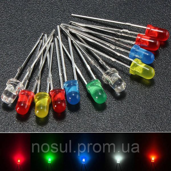 3 мм жовтий LED світлодіод 20mA 5192 фото