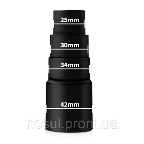 Переходник для строительных пылесосов (42-34-30-25mm) адаптер для подключения электроинструмента циклон 5774 фото