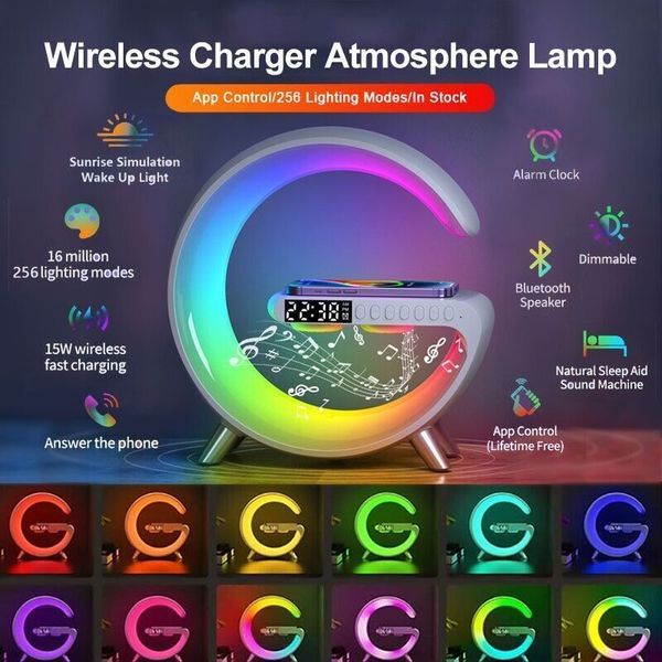 Багатофункціональна настільна лампа-нічник RGB 10 W HappyLight G-Smart Light Sound Machine з бездротово 7739 фото