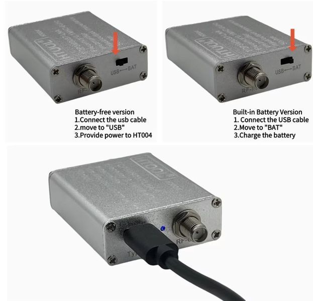 Усилитель HT004 TQP3M9037 LNA 20dB 0.1MHz-6GHz USB Type-C в металлическом корпусе VHF UHF RF в мет.корпусе Low Noise Amplifier High Gain Amplifier for Shortwave FM Radio RF Power Preamplifier Версия НТ004 - без встроенной АКБ. Предназначен для усиления сл 8083 фото