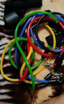 Набор трубчатых эспандеров для фитнеса и аэробики (нагрузочная лента жгут) для фитнеса резинки для тренировки 8012 фото