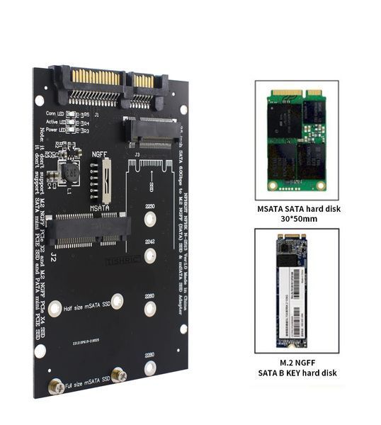 M2505A9-A адаптер переходник для SSD M.2 NGFF (B+M или B key) + mSATA под SATA 3.0 (2.5') интерфейс 7122 фото