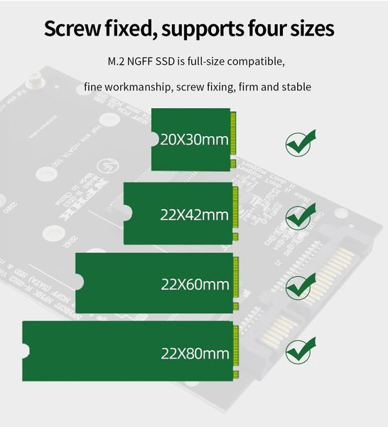 M2505A9-A адаптер переходник для SSD M.2 NGFF (B+M или B key) + mSATA под SATA 3.0 (2.5') интерфейс 7122 фото