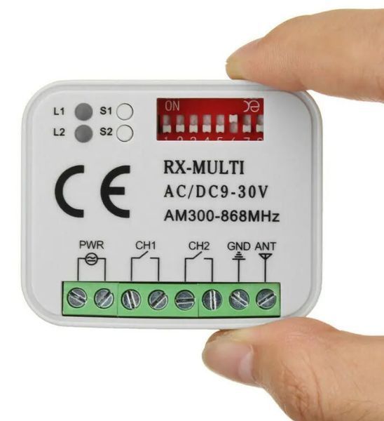 RX Multi (300-433-868МГц) Универсальный приемник для дистанционного управления для ворот шлагбаумов светом AC/DC 9...30V Remote Control Switch Receiver Garage Sommer Liftmaster CLEMSA DITEC V2 Aprimatic  8180 фото