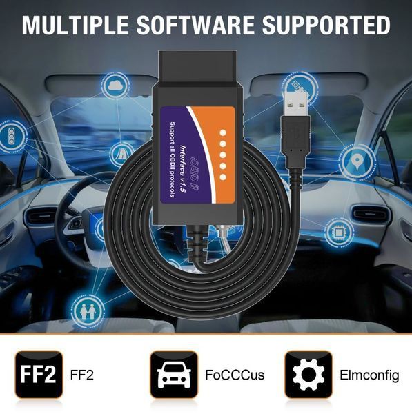 ELM327 V1.5 USB адаптер с переключателем линий (HS/MS/CAN) и чипом PIC18F25K80 &ndash; диагностический сканер для автомобилей OBD2 Mazda Ford Lincoln 2373-2 фото