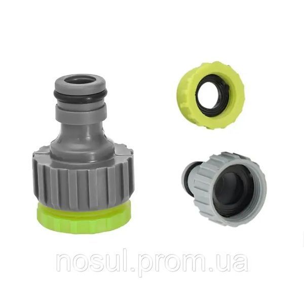 Перехідник 1/2 + 3/4 (female мама) - 16 мм (male, тато) швидкознімання #2 (пластик) для водопостачання 7494 фото