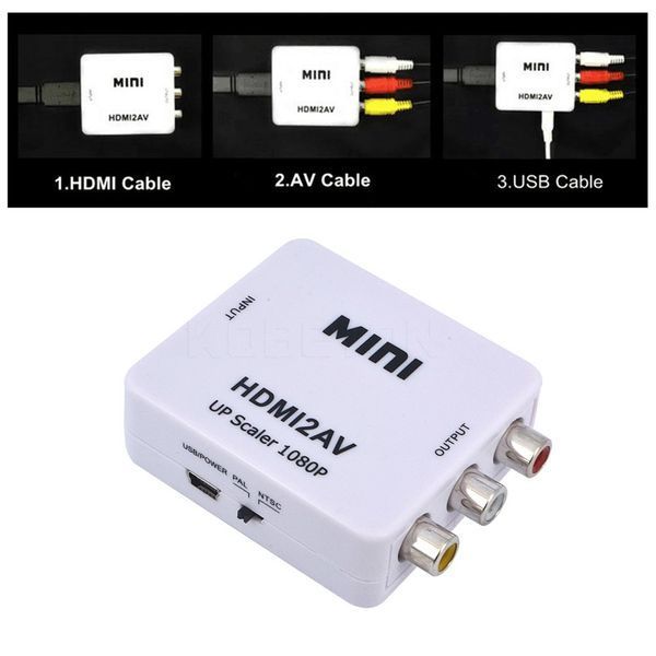 Конвертер HDMI - AV RCA stereo audio mini для презентаций просмотра видео и пр. AY:26 Real HD 1080P 3636 фото