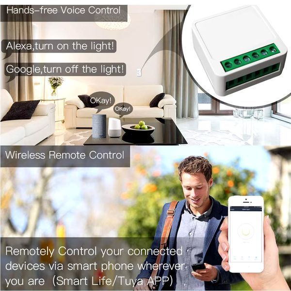 Tuya AP-SMT-Breaker01-1CH мініреле вимикач розумна розетка 16A Wi-Fi (802.11 b/g/n) Smart Socket Smart Plug 7988 фото