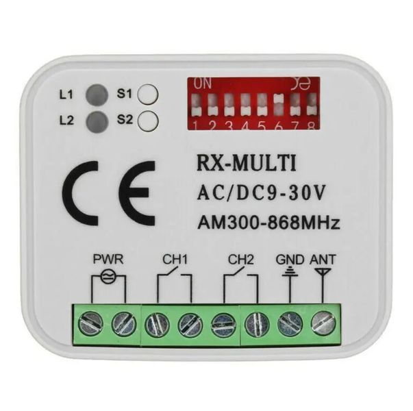 RX Multi (300-433-868МГц) Универсальный приемник для дистанционного управления для ворот шлагбаумов светом AC/DC 9...30V Remote Control Switch Receiver Garage Sommer Liftmaster CLEMSA DITEC V2 Aprimatic  8180 фото