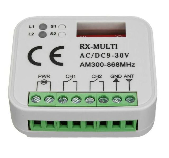 RX Multi (300-433-868МГц) Универсальный приемник для дистанционного управления для ворот шлагбаумов светом AC/DC 9...30V Remote Control Switch Receiver Garage Sommer Liftmaster CLEMSA DITEC V2 Aprimatic  8180 фото