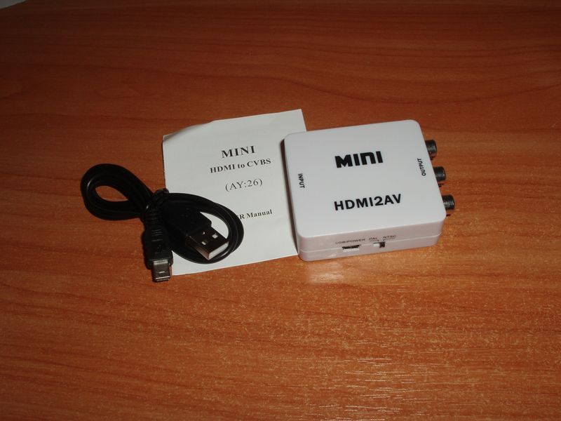 Конвертер HDMI - AV RCA stereo audio mini для презентаций просмотра видео и пр. AY:26 Real HD 1080P 3636 фото