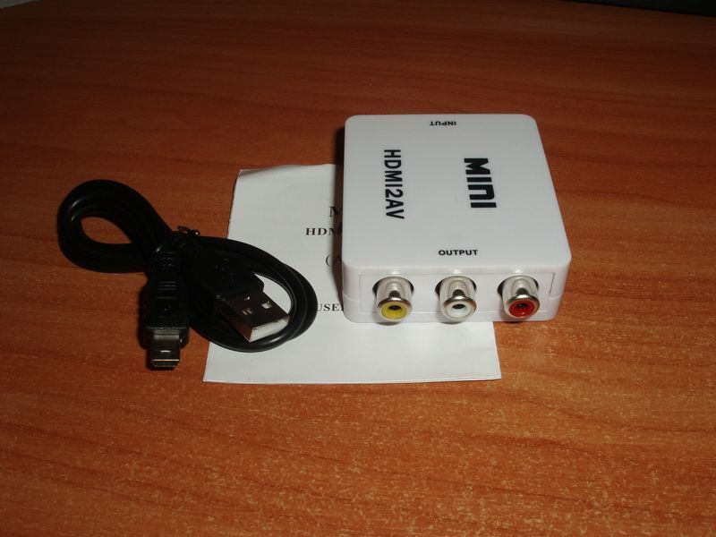 Конвертер HDMI - AV RCA stereo audio mini для презентаций просмотра видео и пр. AY:26 Real HD 1080P 3636 фото
