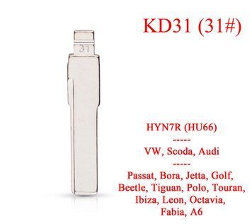 Keydiy жалочко викидне лезо ключа VAG VW Skoda Audi (HYN7R HAA HU66 No31 Passat Bora Jetta Golf Beetle Tiguan 5654 фото