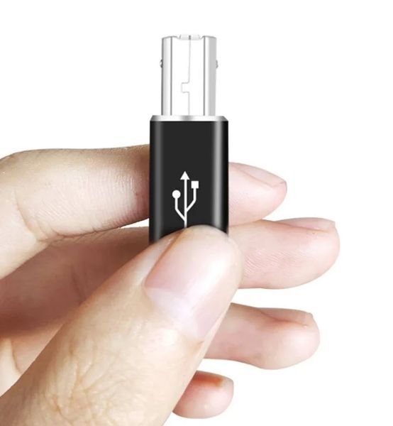 Перехідник USB B (тато) midi - USB Type-C (мама) універсальний адаптер на квадратний роз'єм під принтер 8209 фото