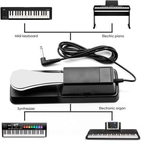 Педаль сустейну для синтезаторів серій Roland Korg Yamaha Casio Sustain Pedal ел.Foot Control HID Electric Piano Electronic Organ 7379 фото