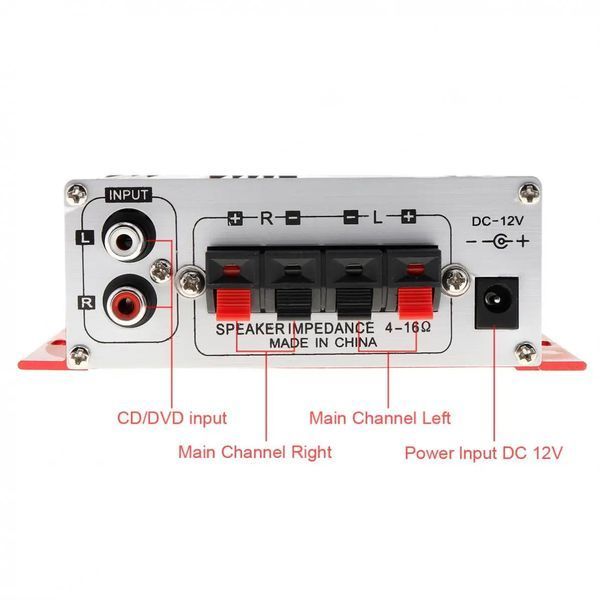 Аудио усилитель звука HY-2001 Hi-Fi 12V 40W (2*20W) Mini Auto Car Stereo Amplifier 2 Channel 4759 фото