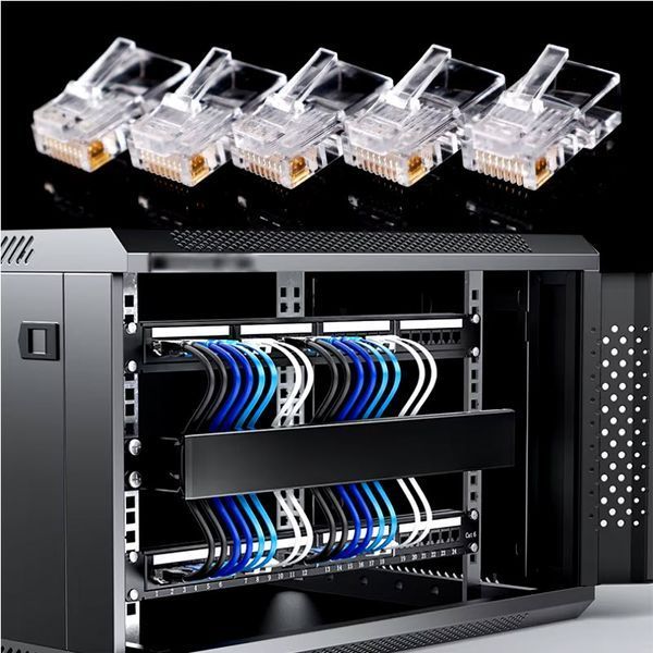Коннектор RJ45 UTP Cat6/Cat5e для витой пары (8P8C) 100 шт T-568B интернет разъем неэкран несквозной под кабел 0016 фото