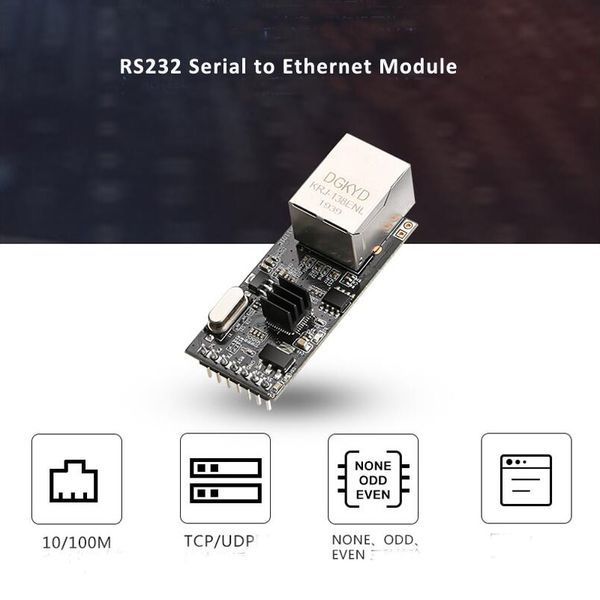Модуль IP210T Modbus конвертер Ethernet - RS232 TTL RTU RJ45 сервер передачи данных промышленный 5965 фото