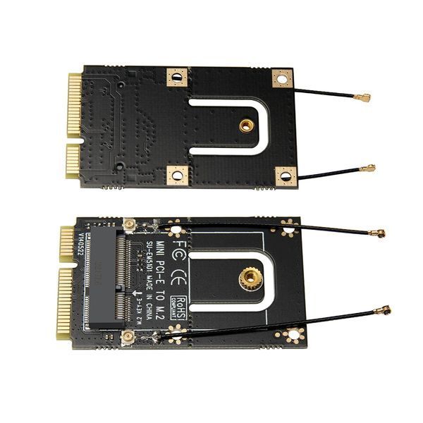 SU-EM5101 Перехідник M.2 NGFF (key E) - Mini PCI-E (PCIe+USB) Adapter For M.2 Wifi Bluetooth IPEX UFL (пігтейл) 6895 фото