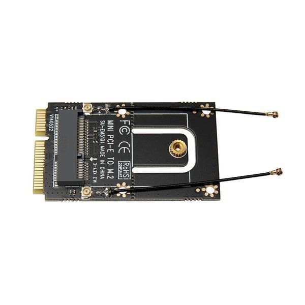 SU-EM5101 Перехідник M.2 NGFF (key E) - Mini PCI-E (PCIe+USB) Adapter For M.2 Wifi Bluetooth IPEX UFL (пігтейл) 6895 фото