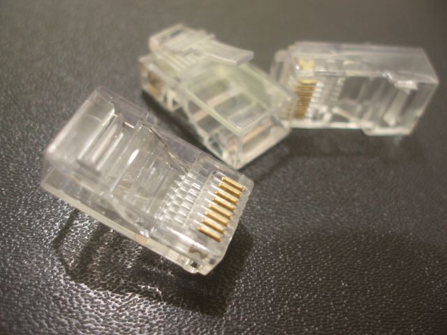 Коннектор RJ45 UTP Cat6/Cat5e для витой пары (8P8C) 100 шт T-568B интернет разъем неэкран несквозной под кабел 0016 фото