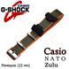 NATO Zulu ремінець для годинника Casio G-Shock #4 (оливковий колір жовтогаряча строчка) нейлон + тримачі Nylon Canva 5789 фото 1