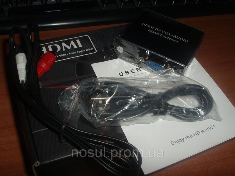 Конвертер HDMI (вхід) -> VGA + Toslink SPDIF + audio аналогового-цифрового АЦП перетворювач 2994 фото