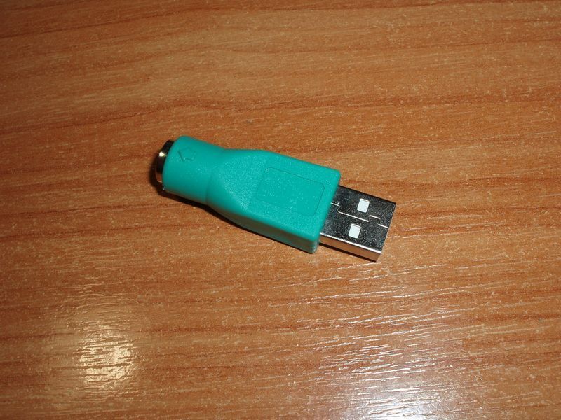 Адаптер USB (тато) - PS/2 6 pin (female, мама)&nbsp;зелений перехідник для підключення мишки&nbsp;mouse 177 фото