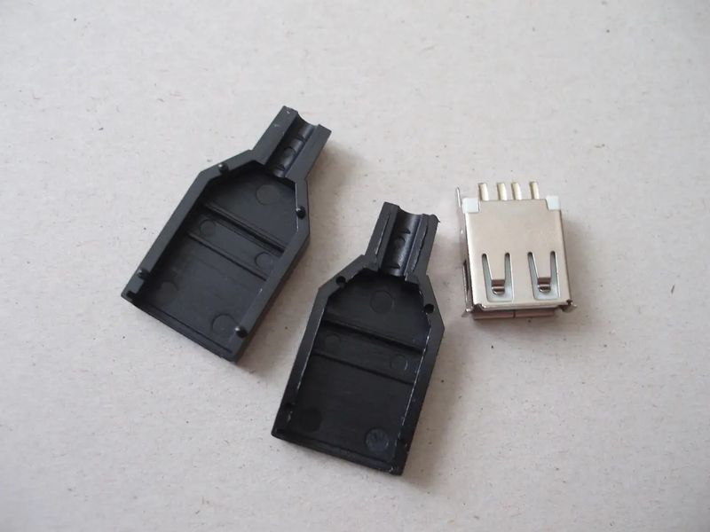 USB Type-A конектор 2. 0 Female 4 Pin Plug Connector Socket DIY 2603 фото