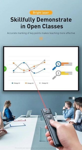 Baseus Orange Dot (ZCFYB-B0G) презентер беспроводный 2,4 ГГц (USB + USB Type-C) Wireless Presenter PPT Page Tu 7581 фото