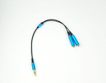 IPhone iPod сплиттер 3,5 мм на 2 аудио выхода Splitter 3.5 jack x2 2685 фото
