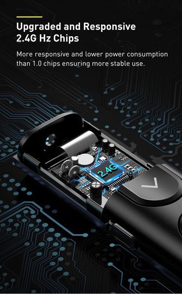 Baseus Orange Dot (ZCFYB-B0G) презентер беспроводный 2,4 ГГц (USB + USB Type-C) Wireless Presenter PPT Page Tu 7581 фото