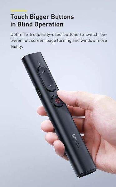 Baseus Orange Dot (ZCFYB-B0G) презентер беспроводный 2,4 ГГц (USB + USB Type-C) Wireless Presenter PPT Page Tu 7581 фото