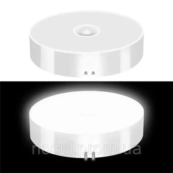 LED Night Light USB АКБ светодиодный ночник (&Oslash;&nbsp;83 мм) с датчиком движения (зарядка от ЮСБ, встроенная батарея) 7877 фото