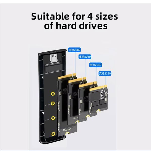 Кишеня CoolFish M8Pro-NVMe SSD M.2 USB 3.2 (Gen.2) + перехідник під Type-C алюмінієвий корпус + кабель (колір С 7244-2 фото