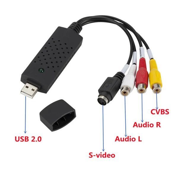 Устройство видеозахвата EasyCAP USB 2.0 RCA video+audio,+S-Video плата оцифровки VHS TV просмотр наблюдение че 0473 фото