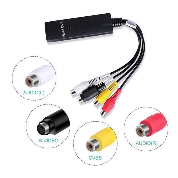 Устройство видеозахвата EasyCAP USB 2.0 RCA video+audio,+S-Video плата оцифровки VHS TV просмотр наблюдение че 0473 фото