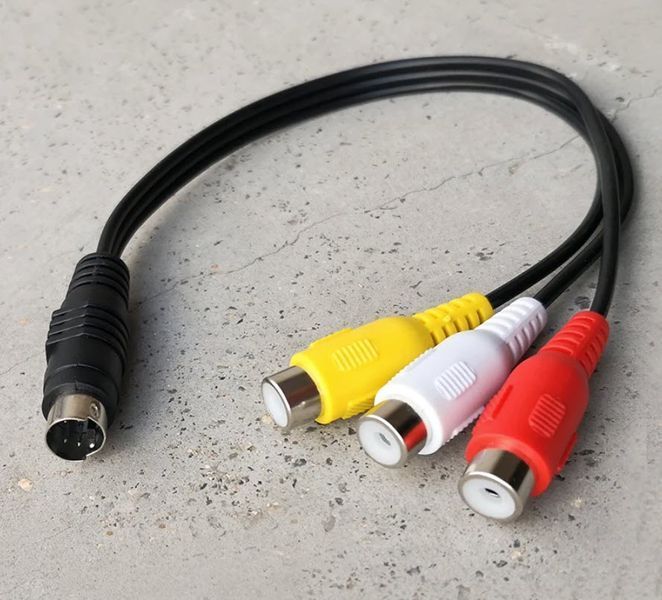 Адаптер-кабель S-Video (4 pin) на 3 RCA "мама" (0,3 м.) &ndash; переходник для подключения медиаплееров и DVD к телевизорам 0261-2 фото
